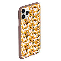 Чехол iPhone 11 Pro матовый Собаки Корги, цвет: 3D-коричневый — фото 2