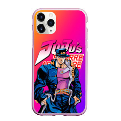 Чехол iPhone 11 Pro матовый JOJO BIZARRE ADVENTURE ДЖО ДЖО ГРАДИЕНТ, цвет: 3D-розовый