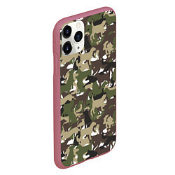 Чехол iPhone 11 Pro матовый Камуфляж из Собак Camouflage, цвет: 3D-малиновый — фото 2