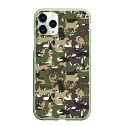 Чехол iPhone 11 Pro матовый Камуфляж из Собак Camouflage