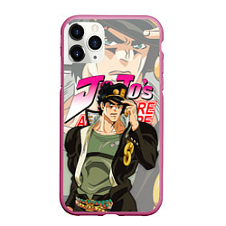 Чехол iPhone 11 Pro матовый JOJO BIZARRE ADVENTURE ДЖОДЖО, цвет: 3D-малиновый