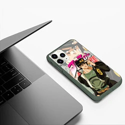 Чехол iPhone 11 Pro матовый JOJO BIZARRE ADVENTURE ДЖОДЖО, цвет: 3D-темно-зеленый — фото 2