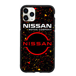 Чехол iPhone 11 Pro матовый NISSAN - Брызги, цвет: 3D-черный