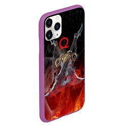 Чехол iPhone 11 Pro матовый МЕЧИ КРАТОСА, БОГ ВОЙНЫ, цвет: 3D-фиолетовый — фото 2