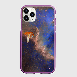 Чехол iPhone 11 Pro матовый Cosmic animal, цвет: 3D-фиолетовый