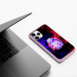 Чехол iPhone 11 Pro матовый Токийский гуль Сова, цвет: 3D-розовый — фото 2