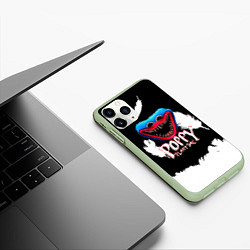 Чехол iPhone 11 Pro матовый Poppy Playtime Перья, цвет: 3D-салатовый — фото 2