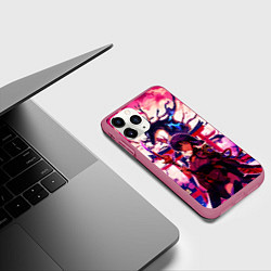 Чехол iPhone 11 Pro матовый Шогун райден под деревом лисы Геншин Импакт, цвет: 3D-малиновый — фото 2