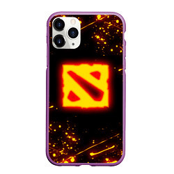 Чехол iPhone 11 Pro матовый DOTA 2 FIRE LOGO ДОТА 2 ОГНЕННЫЙ ЛОГО