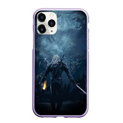 Чехол iPhone 11 Pro матовый ВЕДЬМАК C МЕЧОМ И МОНСТРЫ