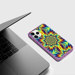 Чехол iPhone 11 Pro матовый Пульсирующий Огненный Цветок, цвет: 3D-фиолетовый — фото 2
