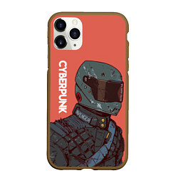 Чехол iPhone 11 Pro матовый Cyberpunk Спина, цвет: 3D-коричневый