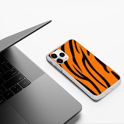 Чехол iPhone 11 Pro матовый Текстура тиграtiger, цвет: 3D-белый — фото 2