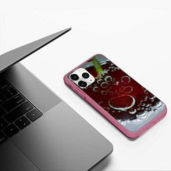Чехол iPhone 11 Pro матовый Сочная вишня под водой, цвет: 3D-малиновый — фото 2