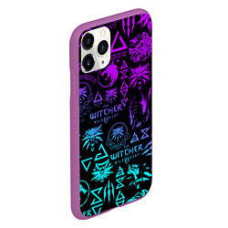 Чехол iPhone 11 Pro матовый ВЕДЬМАК ЛОГОБОМБИНГ НЕОН, цвет: 3D-фиолетовый — фото 2