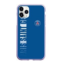 Чехол iPhone 11 Pro матовый PSG PARIS SAINT GERMAIN WHITE LINE SPORT, цвет: 3D-светло-сиреневый