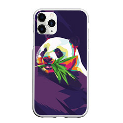 Чехол iPhone 11 Pro матовый Панда с бамбуком, цвет: 3D-белый