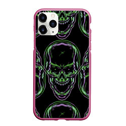 Чехол iPhone 11 Pro матовый Skulls vanguard pattern 2077, цвет: 3D-малиновый