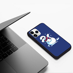 Чехол iPhone 11 Pro матовый Dab Snowman in a scarf, цвет: 3D-черный — фото 2