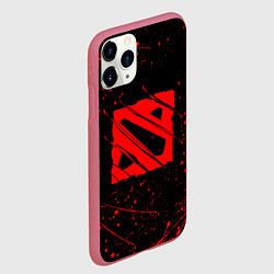 Чехол iPhone 11 Pro матовый DOTA 2 БРЫЗГИ КРАСОК, КРОВЬ, цвет: 3D-малиновый — фото 2