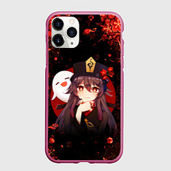 Чехол iPhone 11 Pro матовый GENSHIN IMPACT HU TAO ГЕНШИН ИМПАКТ ХУ ТАО FLOWERS