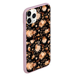 Чехол iPhone 11 Pro матовый Кофейные пятна и зёрна кофе, цвет: 3D-розовый — фото 2