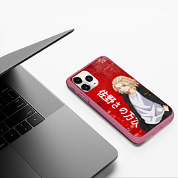 Чехол iPhone 11 Pro матовый МАЙКИ МАНДЗИРО ТОСВА RED, цвет: 3D-малиновый — фото 2