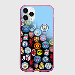Чехол iPhone 11 Pro матовый МАНЧЕСТЕР СИТИ MANCHESTER CITY, цвет: 3D-малиновый