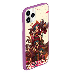 Чехол iPhone 11 Pro матовый ЛИГА ЛЕГЕНД JINX ARCANE, цвет: 3D-фиолетовый — фото 2