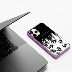 Чехол iPhone 11 Pro матовый Death Stranding Отпечаток ладони, цвет: 3D-фиолетовый — фото 2