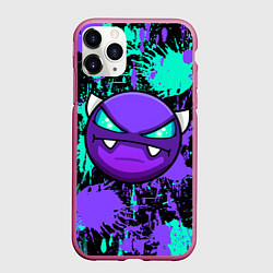 Чехол iPhone 11 Pro матовый GEOMETRY DASH NEON DEMON LEVELS, НЕОНОВЫЕ БРЫЗГИ К, цвет: 3D-малиновый