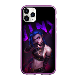 Чехол iPhone 11 Pro матовый JINX ARCANE НАДПИСЬ LEAGUE OF LEGENDS, цвет: 3D-фиолетовый