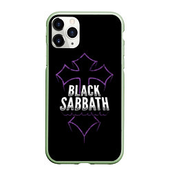 Чехол iPhone 11 Pro матовый Black Sabbat Cross, цвет: 3D-салатовый