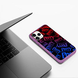 Чехол iPhone 11 Pro матовый POPPY PLAYTIME LOGO NEON, ХАГИ ВАГИ, цвет: 3D-фиолетовый — фото 2