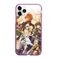 Чехол iPhone 11 Pro матовый GENSHIN IMPACT GODS HEROES