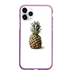 Чехол iPhone 11 Pro матовый Pineapple watercolor