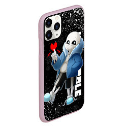 Чехол iPhone 11 Pro матовый НОВОГОДНИЙ САНС UNDERTALE НОВЫЙ ГОД, цвет: 3D-розовый — фото 2