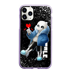 Чехол iPhone 11 Pro матовый НОВОГОДНИЙ САНС UNDERTALE НОВЫЙ ГОД, цвет: 3D-светло-сиреневый