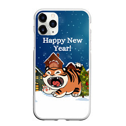 Чехол iPhone 11 Pro матовый Рычащий тигренок 2022, цвет: 3D-белый
