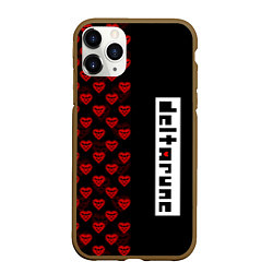 Чехол iPhone 11 Pro матовый HALF PATTERN DELTARUNE LOGO, цвет: 3D-коричневый