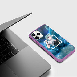 Чехол iPhone 11 Pro матовый Эола Eula, Genshin Impact Геншин импакт, цвет: 3D-фиолетовый — фото 2