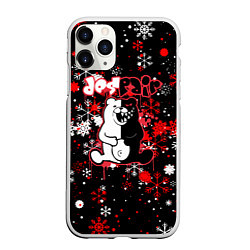 Чехол iPhone 11 Pro матовый Monokuma Снежинки Новый год