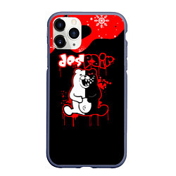 Чехол iPhone 11 Pro матовый Monokuma Снежинки, цвет: 3D-серый