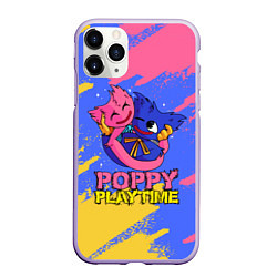 Чехол iPhone 11 Pro матовый Huggy Wuggy and Kissy Missy Poppy Playtime, цвет: 3D-светло-сиреневый