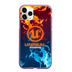 Чехол iPhone 11 Pro матовый Unreal Огонь, цвет: 3D-фиолетовый