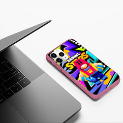 Чехол iPhone 11 Pro матовый GROM BRAWL STARS ГРОМ БРАВЛЫ, цвет: 3D-малиновый — фото 2