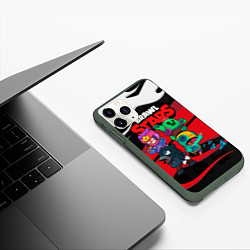 Чехол iPhone 11 Pro матовый Бойцы Brawl Stars, цвет: 3D-темно-зеленый — фото 2