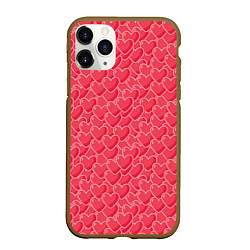 Чехол iPhone 11 Pro матовый Моя Любовь сердечки, цвет: 3D-коричневый