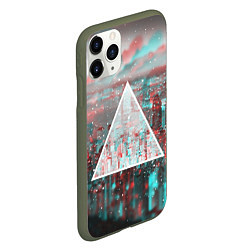 Чехол iPhone 11 Pro матовый Абстракция Свет Пелена, цвет: 3D-темно-зеленый — фото 2