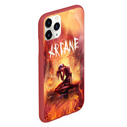 Чехол iPhone 11 Pro матовый JINX В ОГНЕ, АРКЕЙН LEAGUE OF LEGENDS, цвет: 3D-красный — фото 2